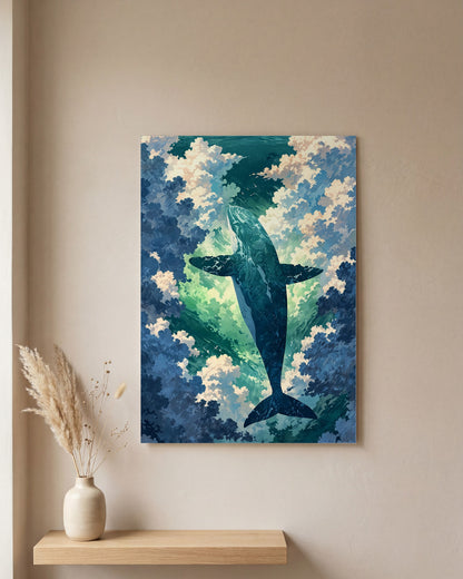 Affiche Aquarelle Imaginaire, mockup sur un mur epure, Muchimura