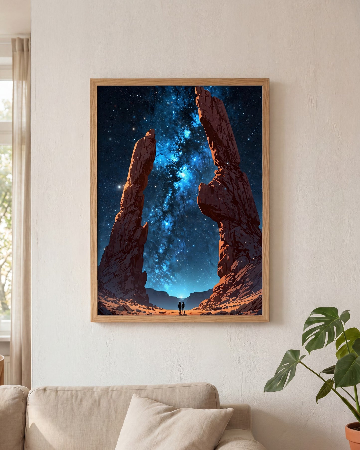 Affiche Arche de Pierre Géante Encadrée, mockup en situation dans un interieur, Muchimura