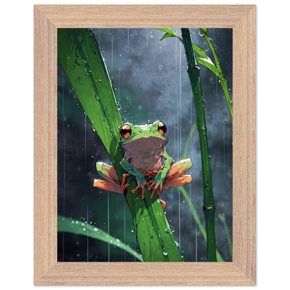 Affiche Bambouseraie Encadrée, cadre bois 15x20 cm