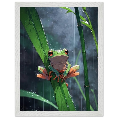 Affiche Bambouseraie Encadrée, cadre blanc 30x40 cm