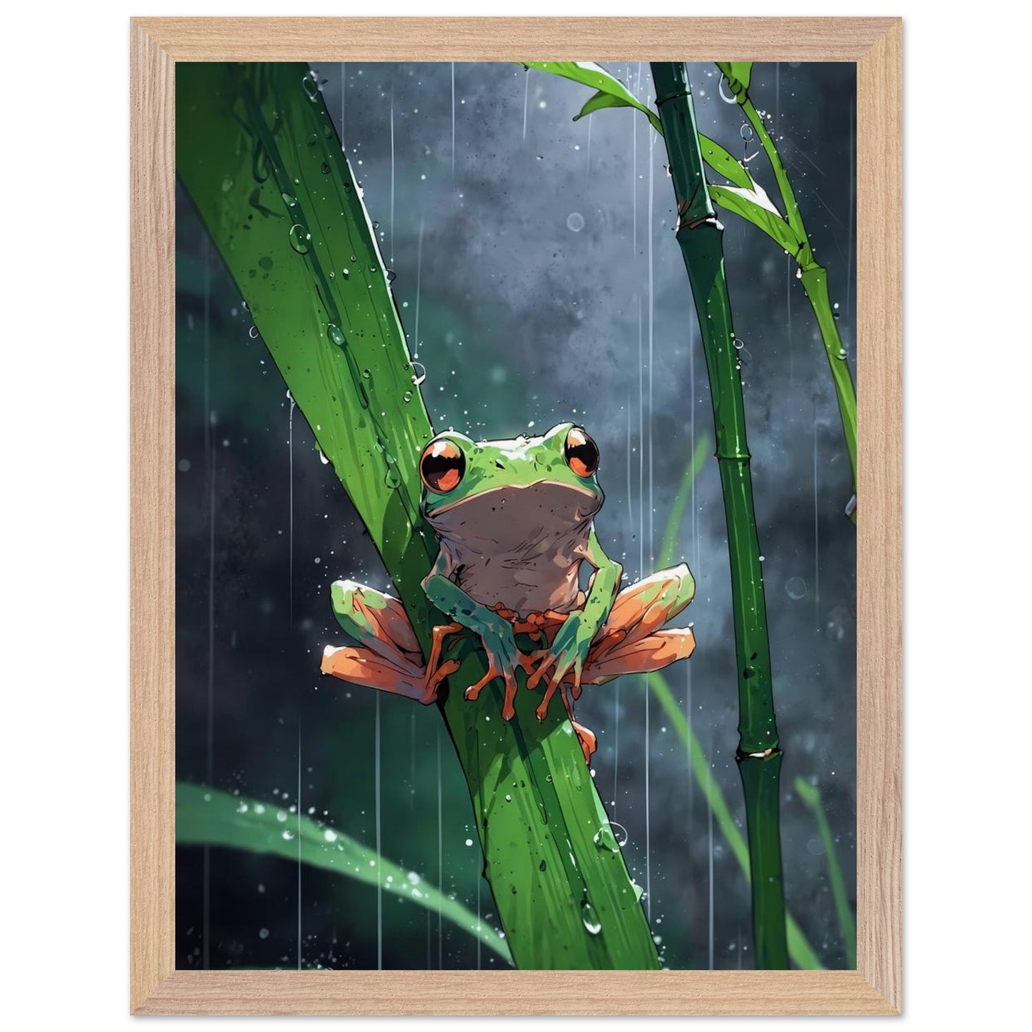Affiche Bambouseraie Encadrée, cadre bois 30x40 cm