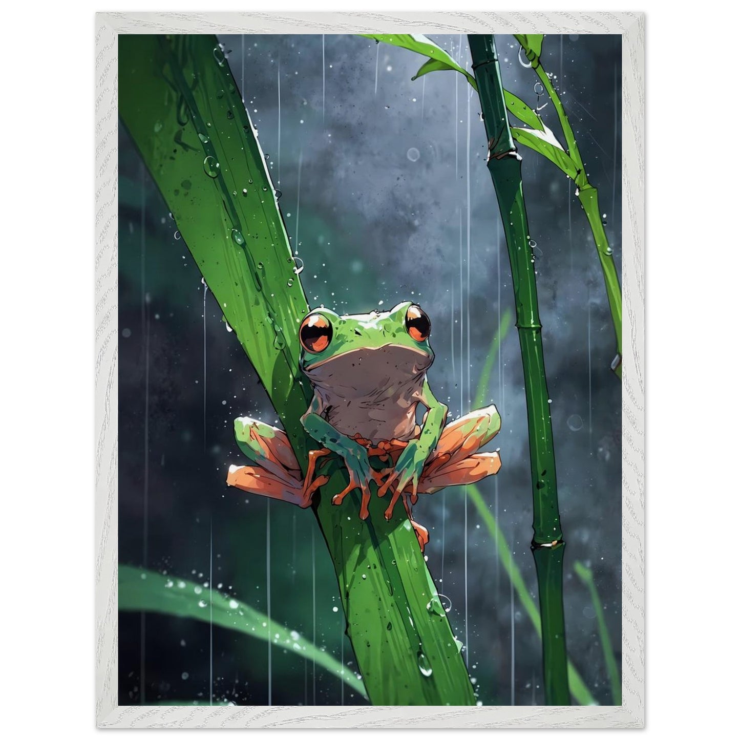 Affiche Bambouseraie Encadrée, cadre blanc 45x60 cm