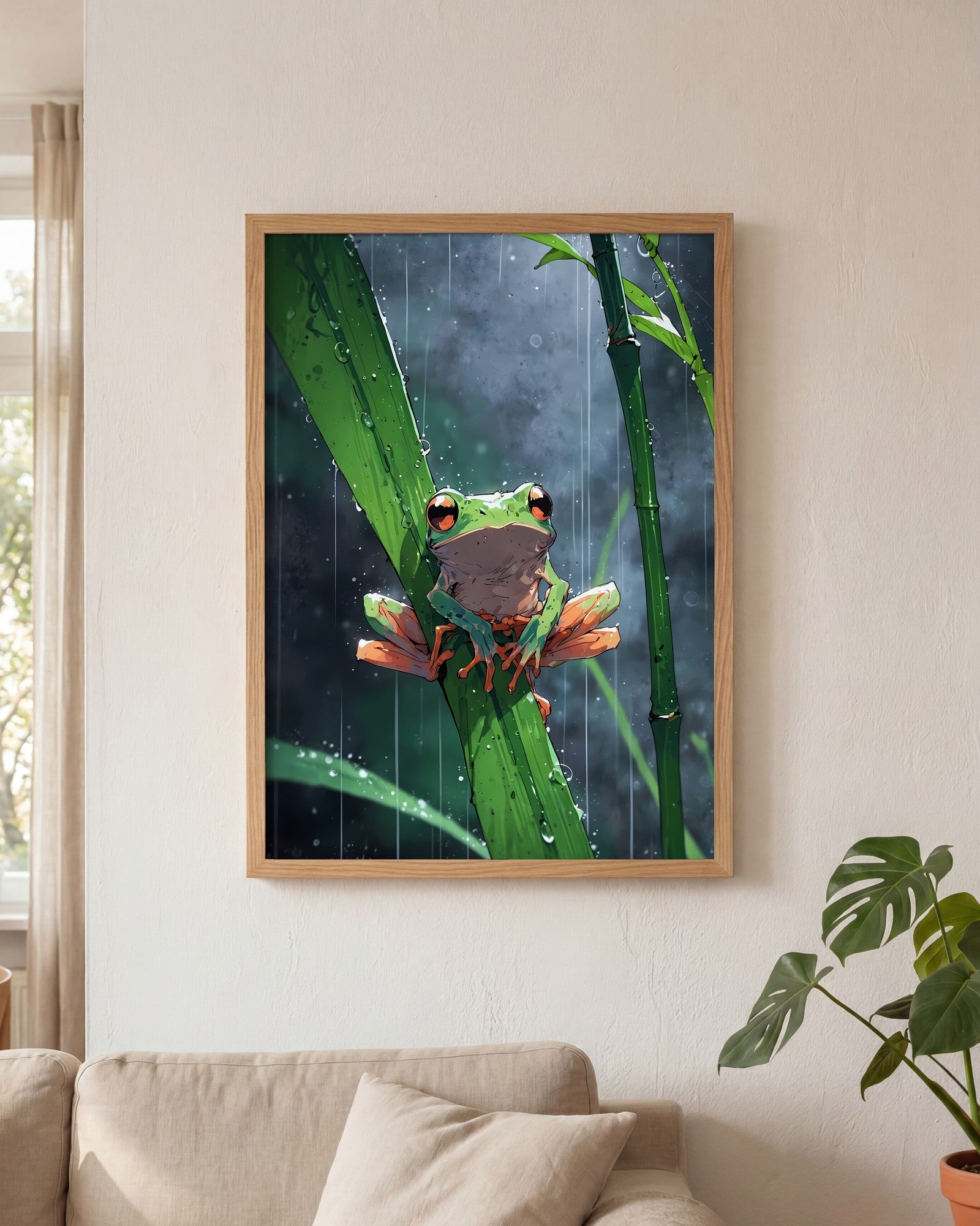 Affiche Bambouseraie Encadrée, mockup en situation dans un interieur, Muchimura
