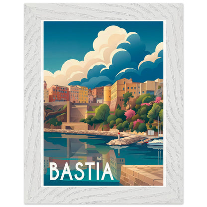 Affiche Bastia - Encadrée, cadre blanc 15x20 cm