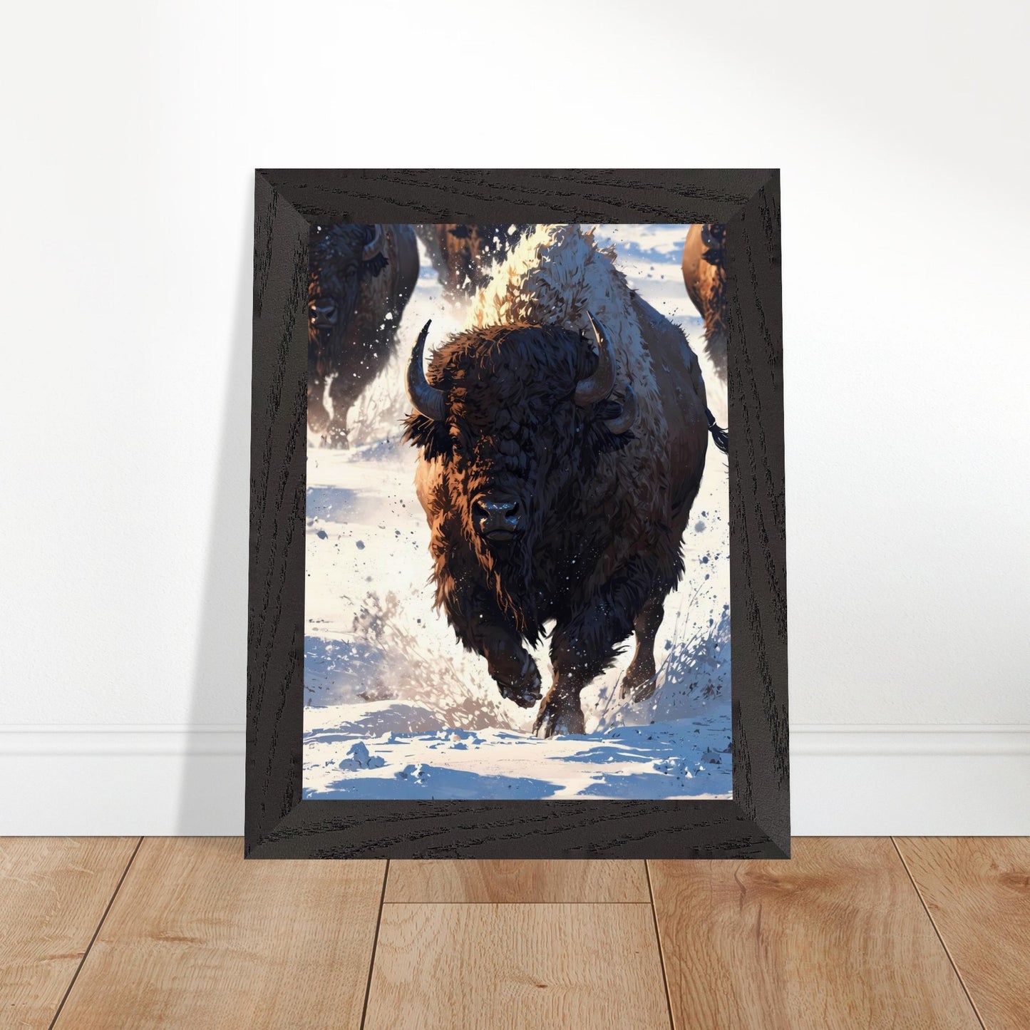 Affiche Bison Encadrée, cadre noir 15x20 cm