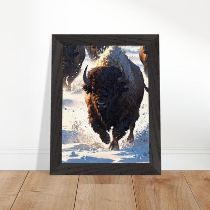 Affiche Bison Encadrée, cadre noir 15x20 cm