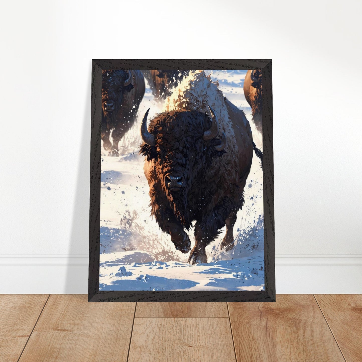 Affiche Bison Encadrée, cadre noir 30x40 cm