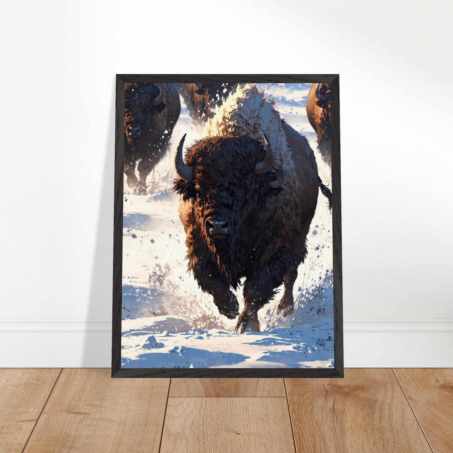 Affiche Bison Encadrée, cadre noir 45x60 cm