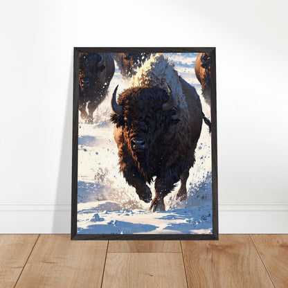 Affiche Bison Encadrée, cadre noir 45x60 cm
