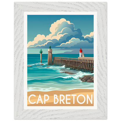 Affiche Capbreton - Encadrée, cadre blanc 15x20 cm