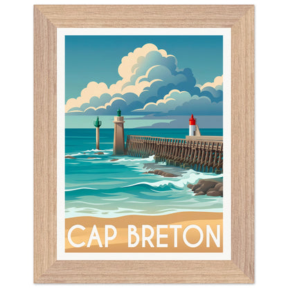 Affiche Capbreton - Encadrée, cadre bois 15x20 cm