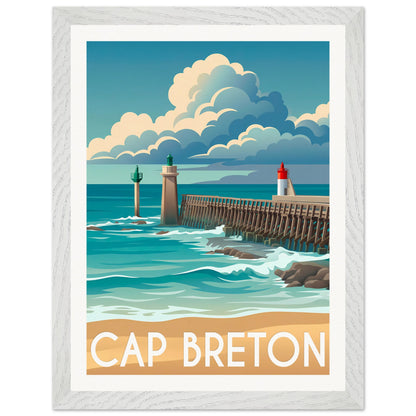 Affiche Capbreton - Encadrée, cadre blanc 30x40 cm