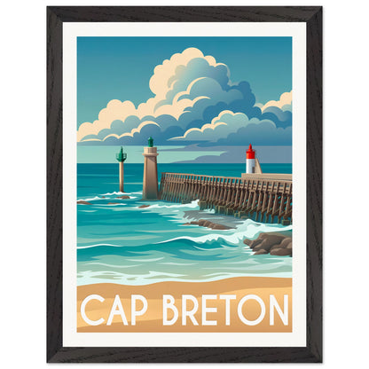 Affiche Capbreton - Encadrée, cadre noir 30x40 cm