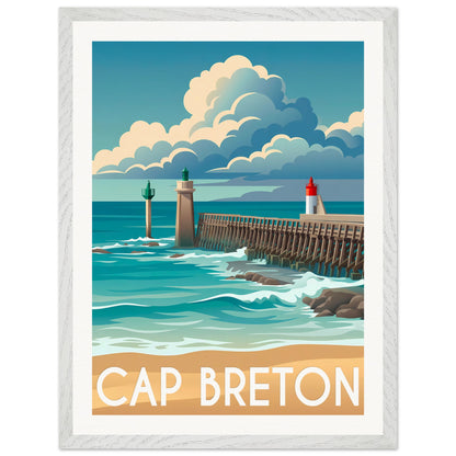 Affiche Capbreton - Encadrée, cadre blanc 45x60 cm