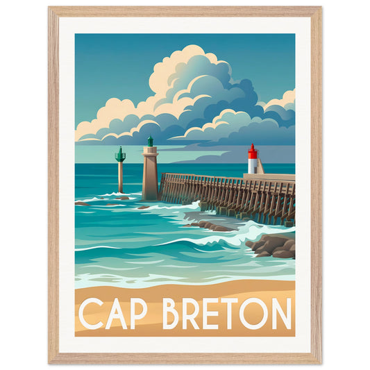 Affiche Capbreton - Encadrée, cadre bois 45x60 cm