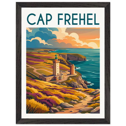 Affiche Cap Frehel - Encadrée, cadre noir 30x40 cm