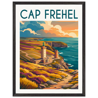 Affiche Cap Frehel - Encadrée, cadre noir 45x60 cm