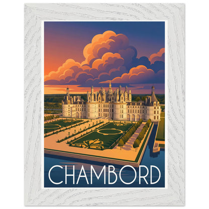 Affiche Chambord - Encadrée, cadre blanc 15x20 cm