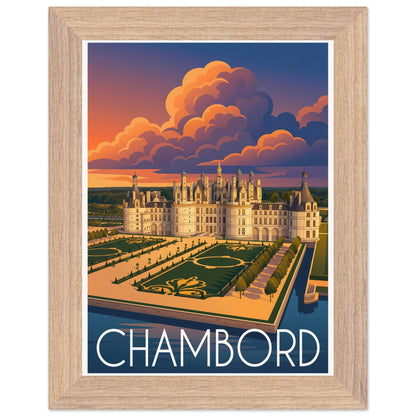 Affiche Chambord - Encadrée, cadre bois 15x20 cm