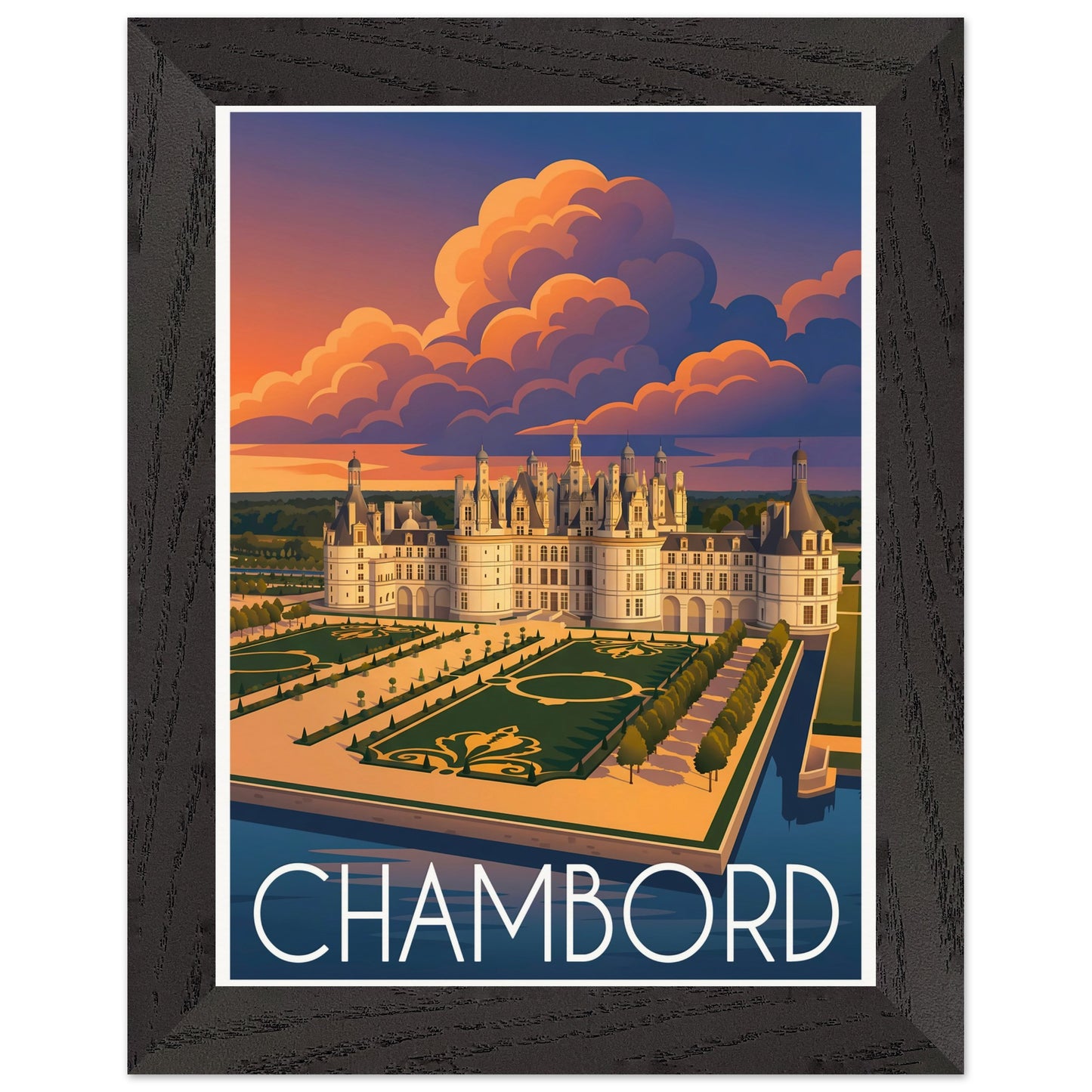 Affiche Chambord - Encadrée, cadre noir 15x20 cm