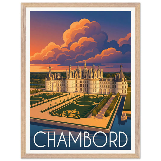 Affiche Chambord - Encadrée, cadre bois 45x60 cm