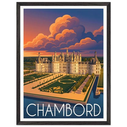 Affiche Chambord - Encadrée, cadre noir 45x60 cm
