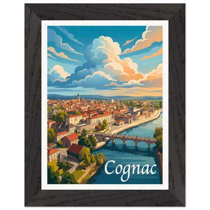 Affiche Cognac - Encadrée, cadre noir 15x20 cm