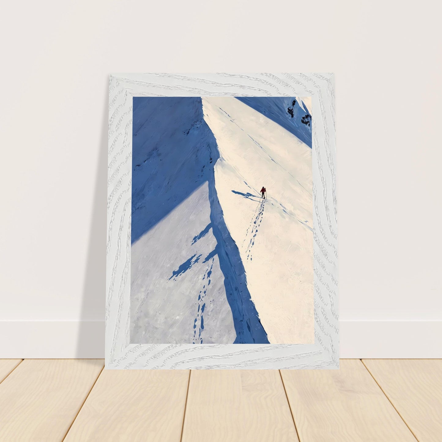 Affiche Coureur de montagne Encadrée, cadre blanc 15x20 cm