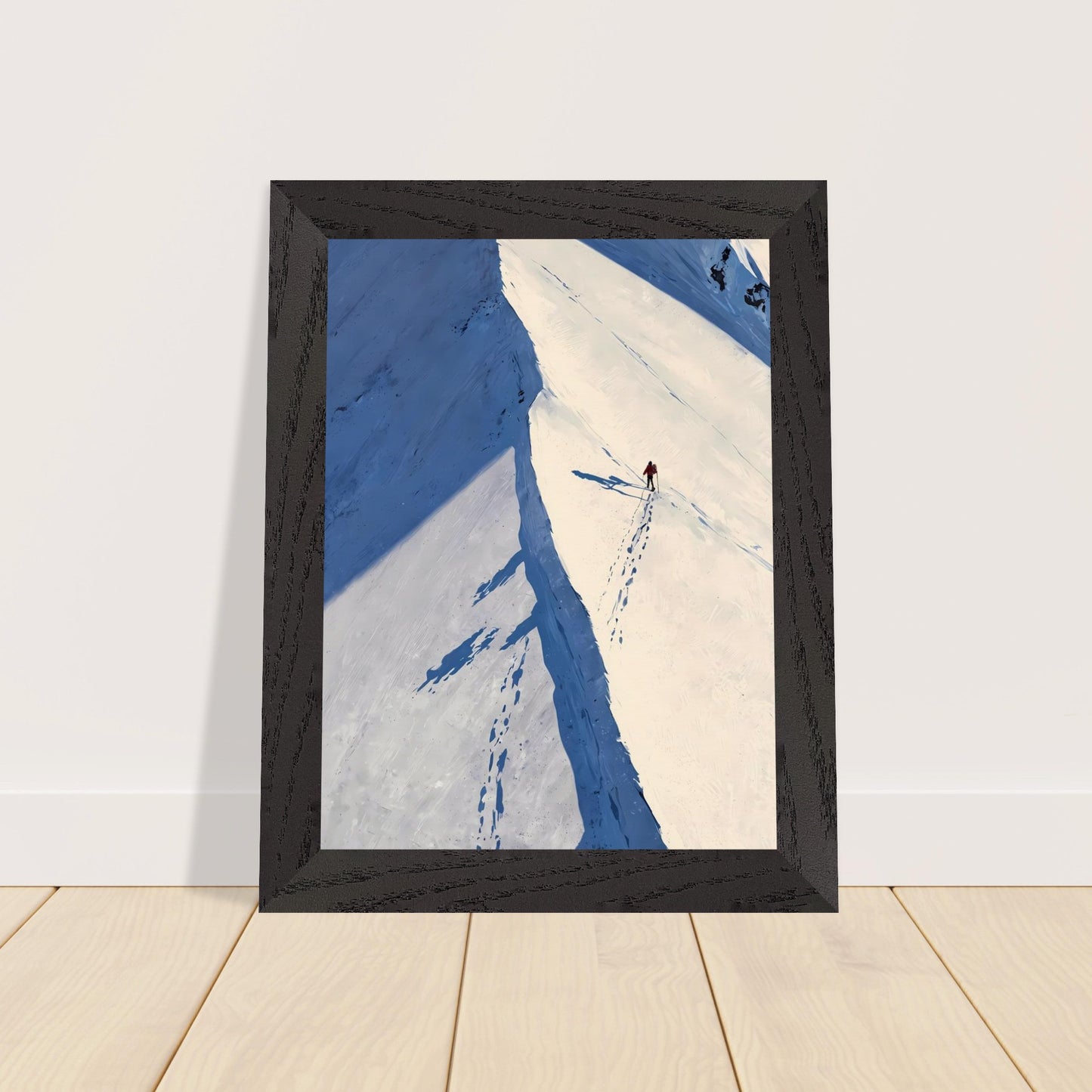 Affiche Coureur de montagne Encadrée, cadre noir 15x20 cm