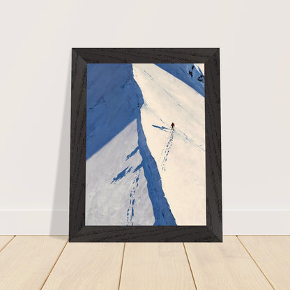Affiche Coureur de montagne Encadrée, cadre noir 15x20 cm