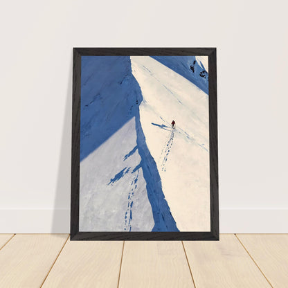 Affiche Coureur de montagne Encadrée, cadre noir 30x40 cm