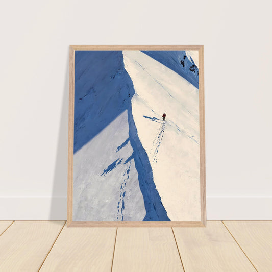Affiche Coureur de montagne Encadrée, cadre bois 45x60 cm