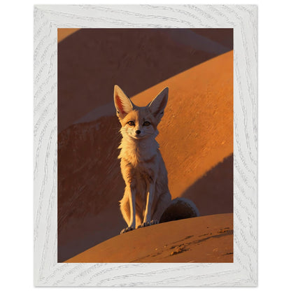 Affiche Fennec Encadrée, cadre blanc 15x20 cm