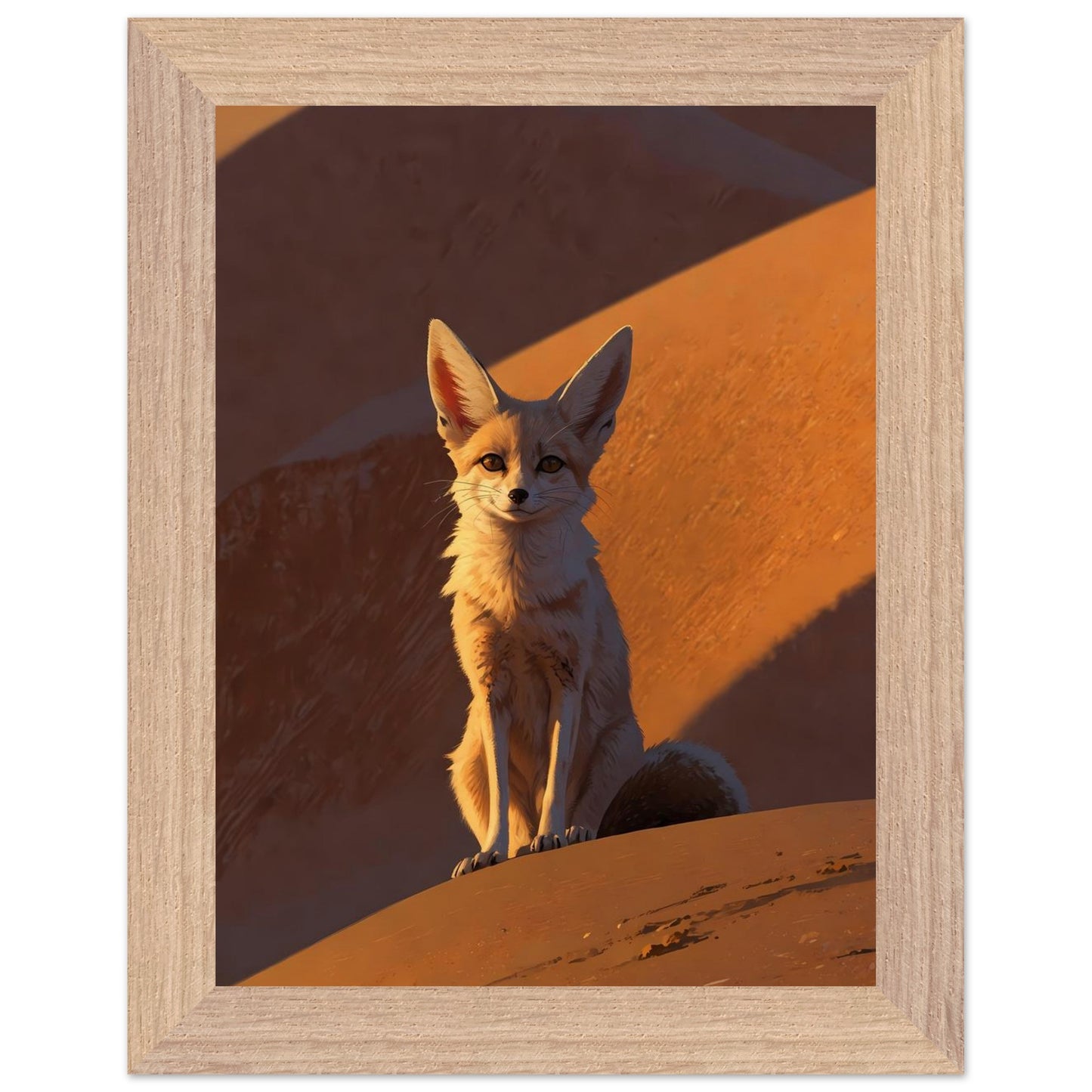 Affiche Fennec Encadrée, cadre bois 15x20 cm
