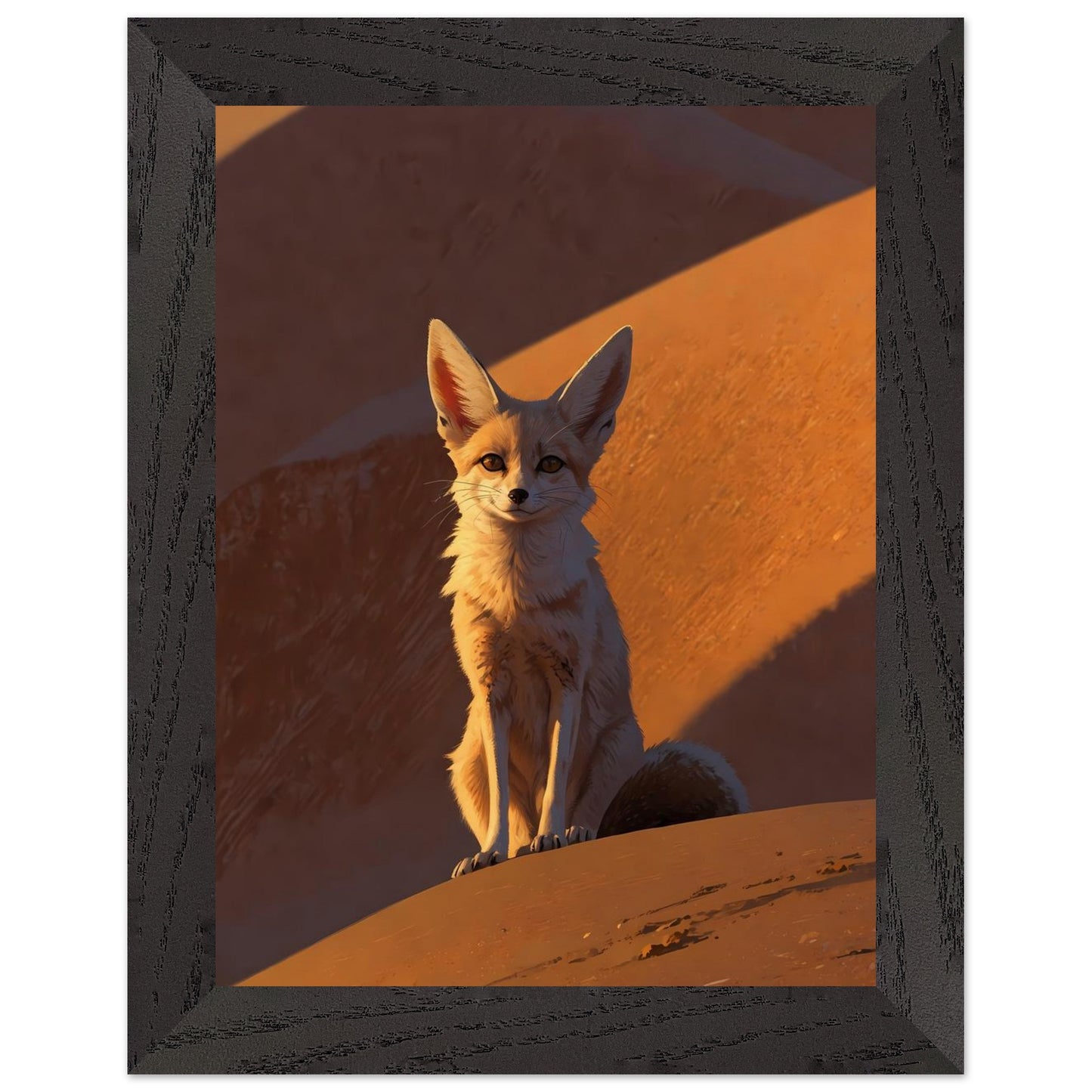 Affiche Fennec Encadrée, cadre noir 15x20 cm