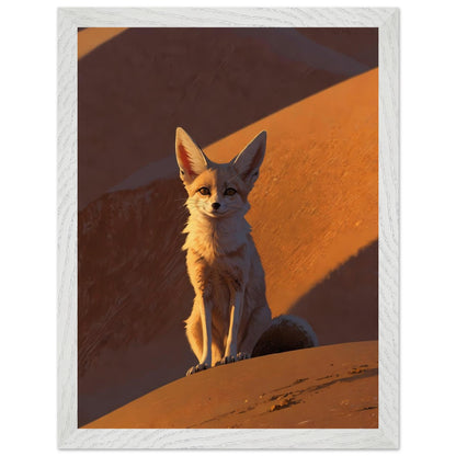 Affiche Fennec Encadrée, cadre blanc 30x40 cm