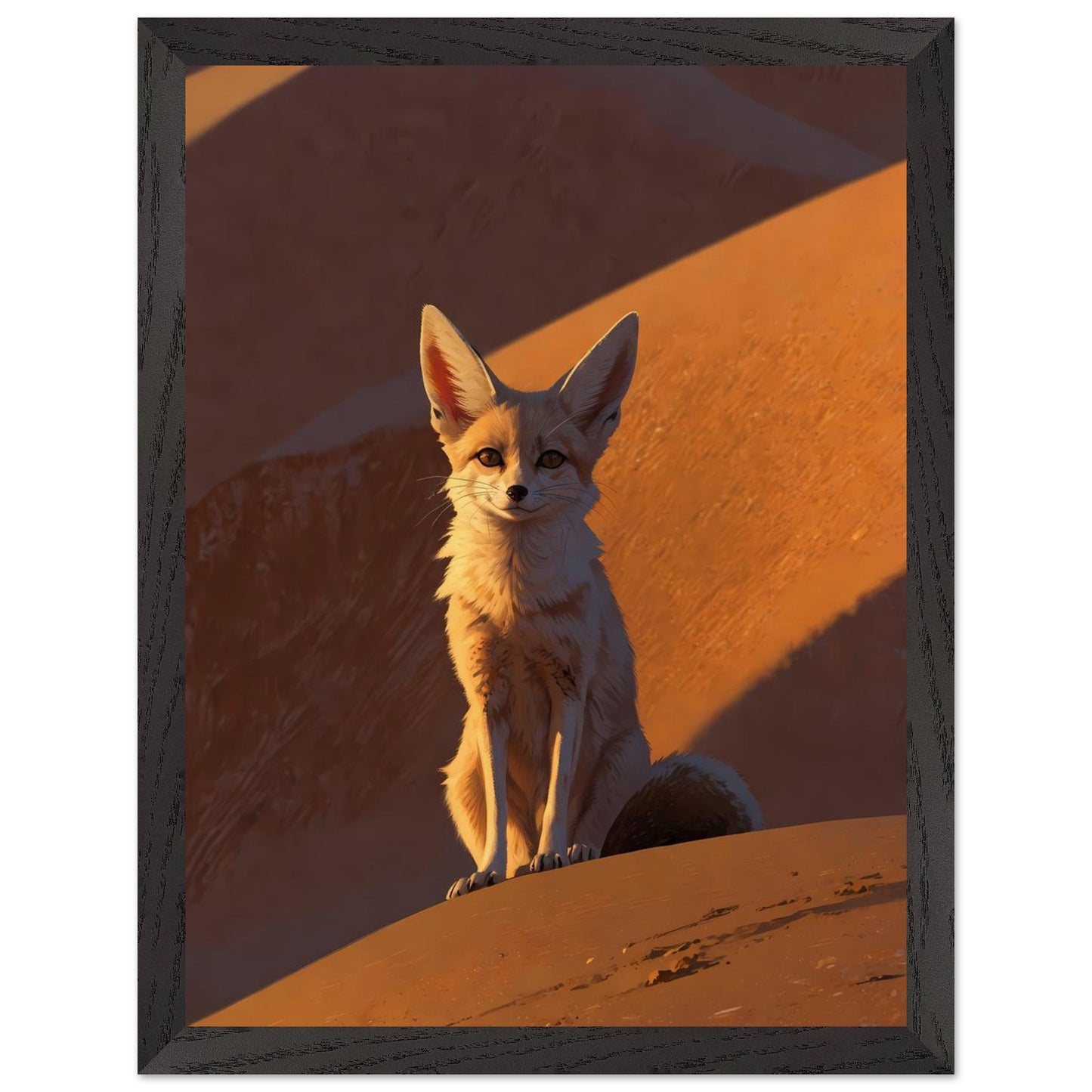 Affiche Fennec Encadrée, cadre noir 30x40 cm