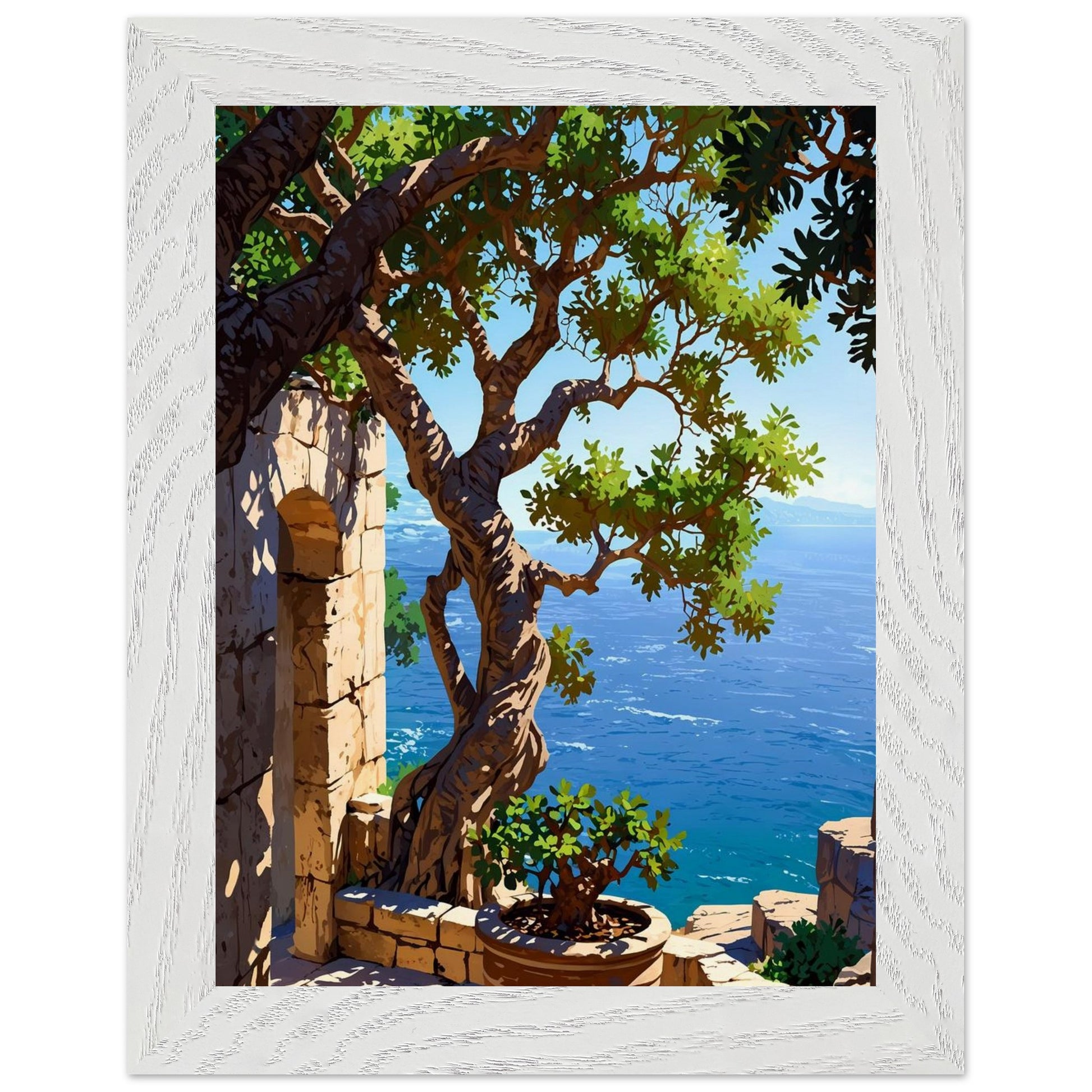 Affiche Figuier ancien Encadrée, cadre blanc 15x20 cm