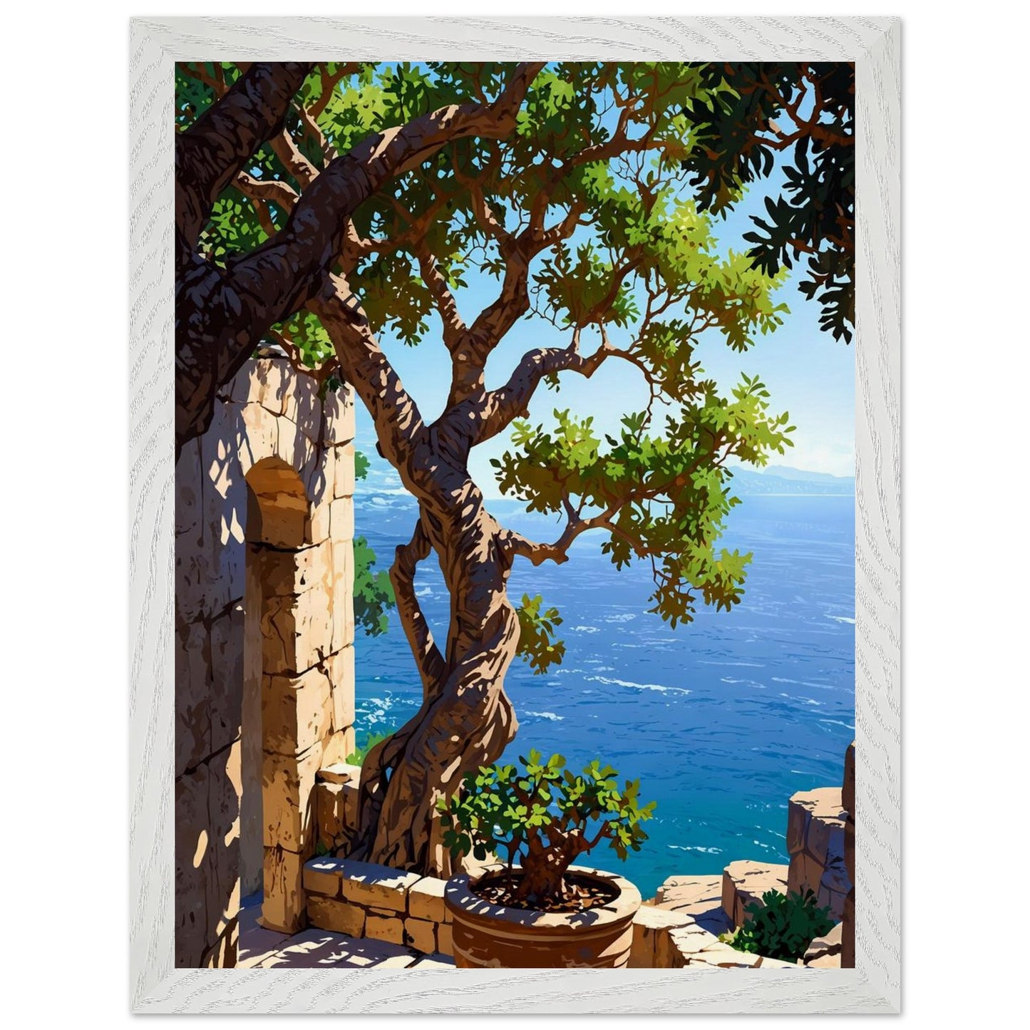 Affiche Figuier ancien Encadrée, cadre blanc 30x40 cm