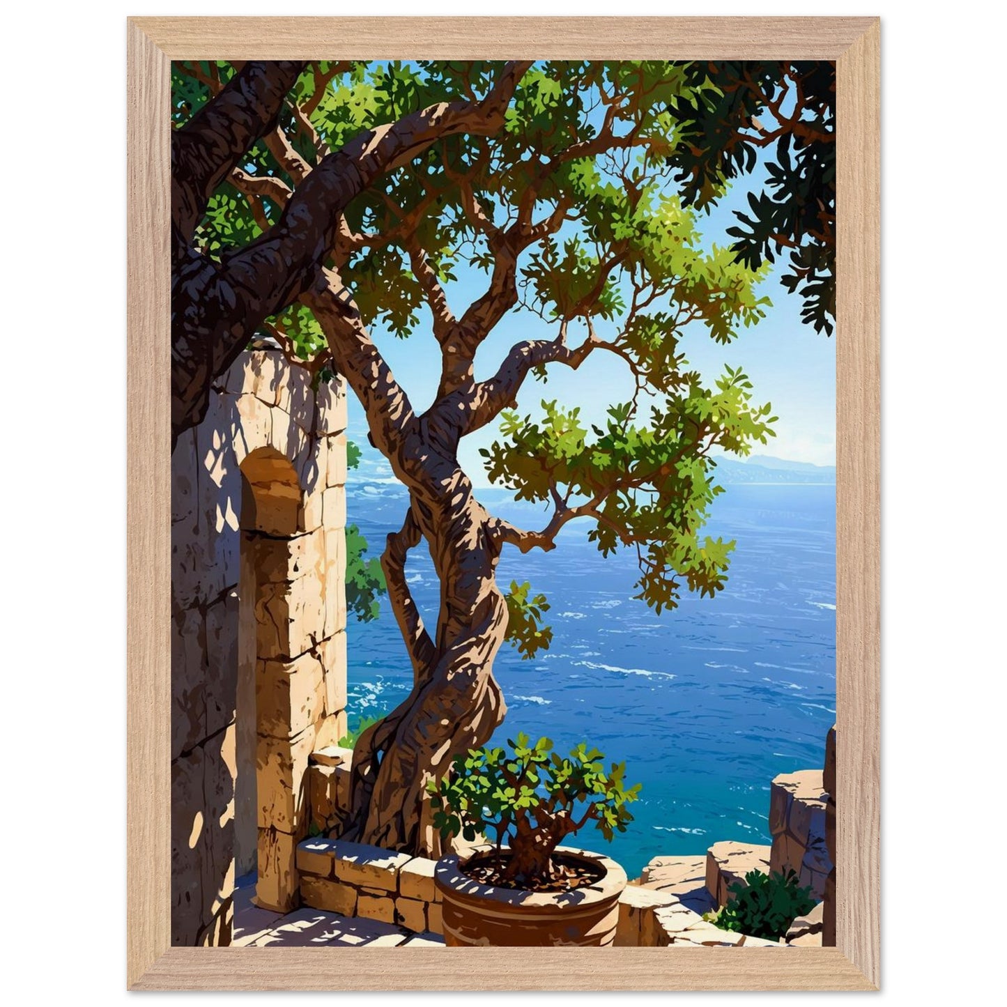 Affiche Figuier ancien Encadrée, cadre bois 30x40 cm