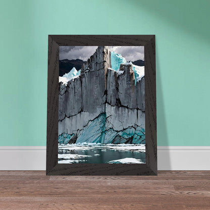 Affiche Glacier bleu Encadrée, cadre noir 15x20 cm