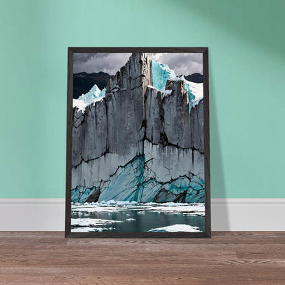 Affiche Glacier bleu Encadrée, cadre noir 45x60 cm