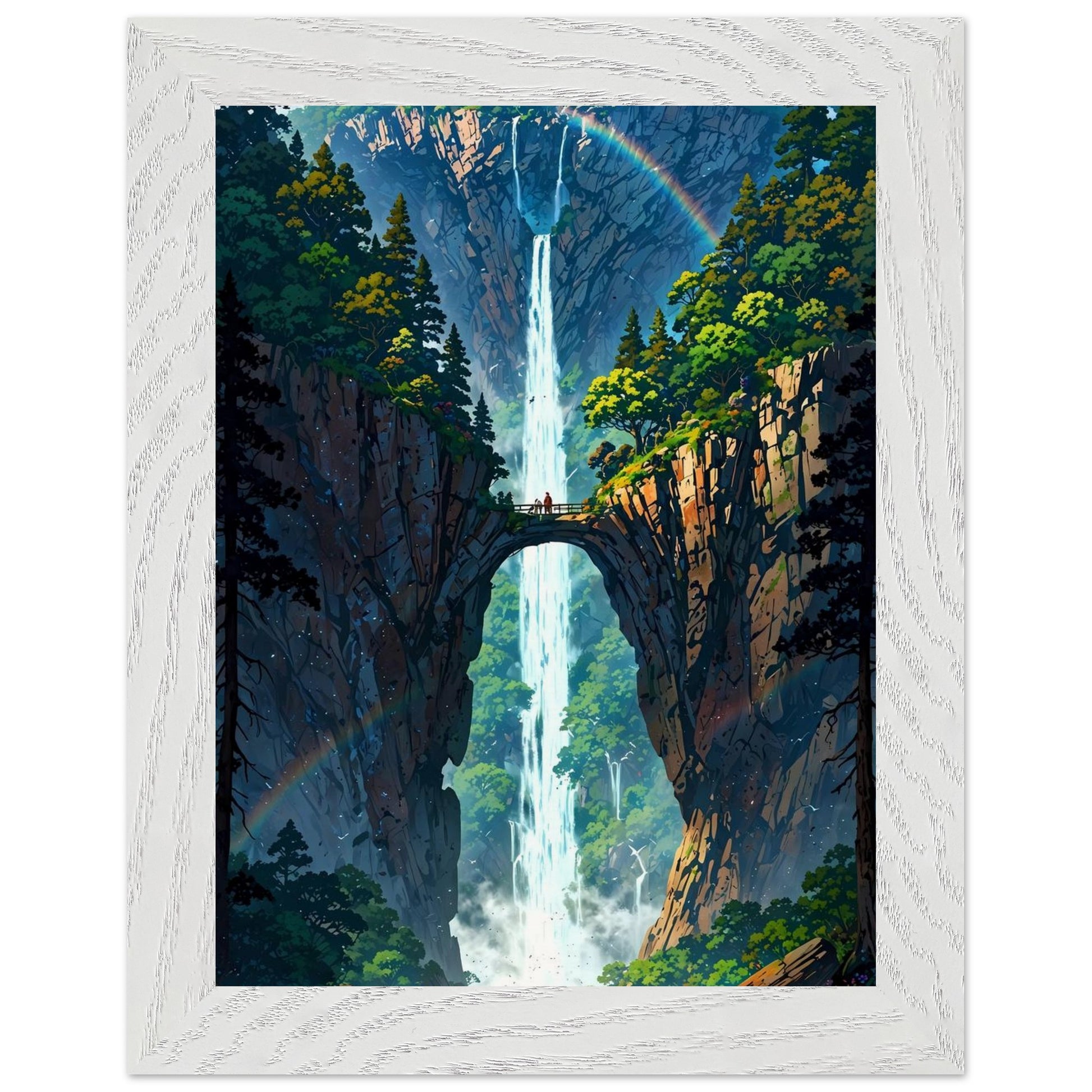 Affiche Île flottante Encadrée, cadre blanc 15x20 cm