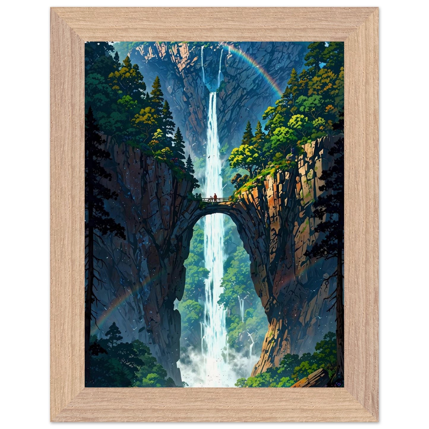 Affiche Île flottante Encadrée, cadre bois 15x20 cm
