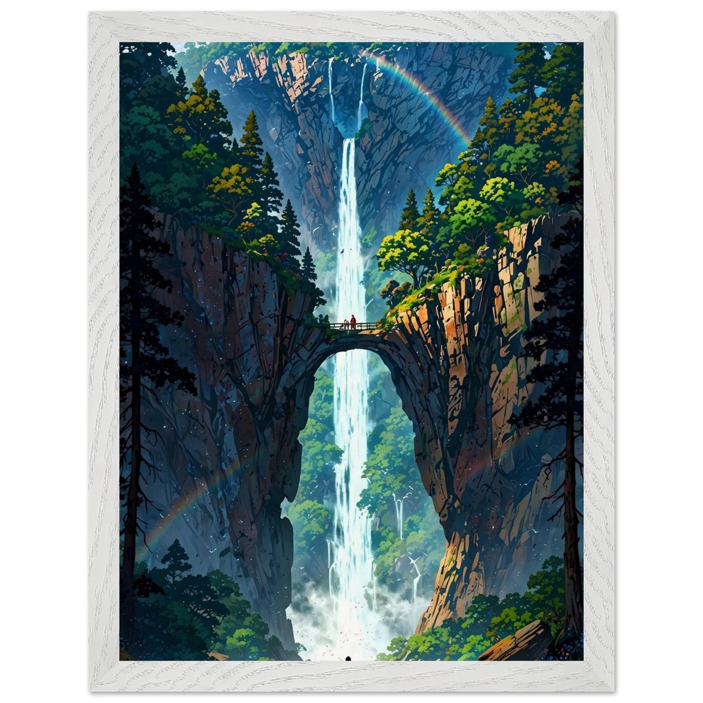 Affiche Île flottante Encadrée, cadre blanc 30x40 cm
