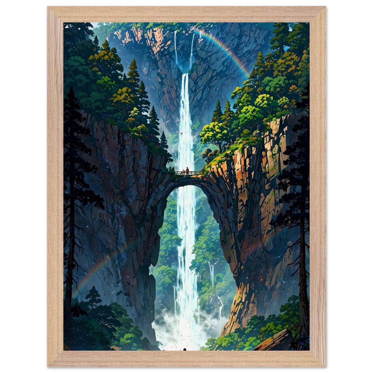 Affiche Île flottante Encadrée, cadre bois 30x40 cm