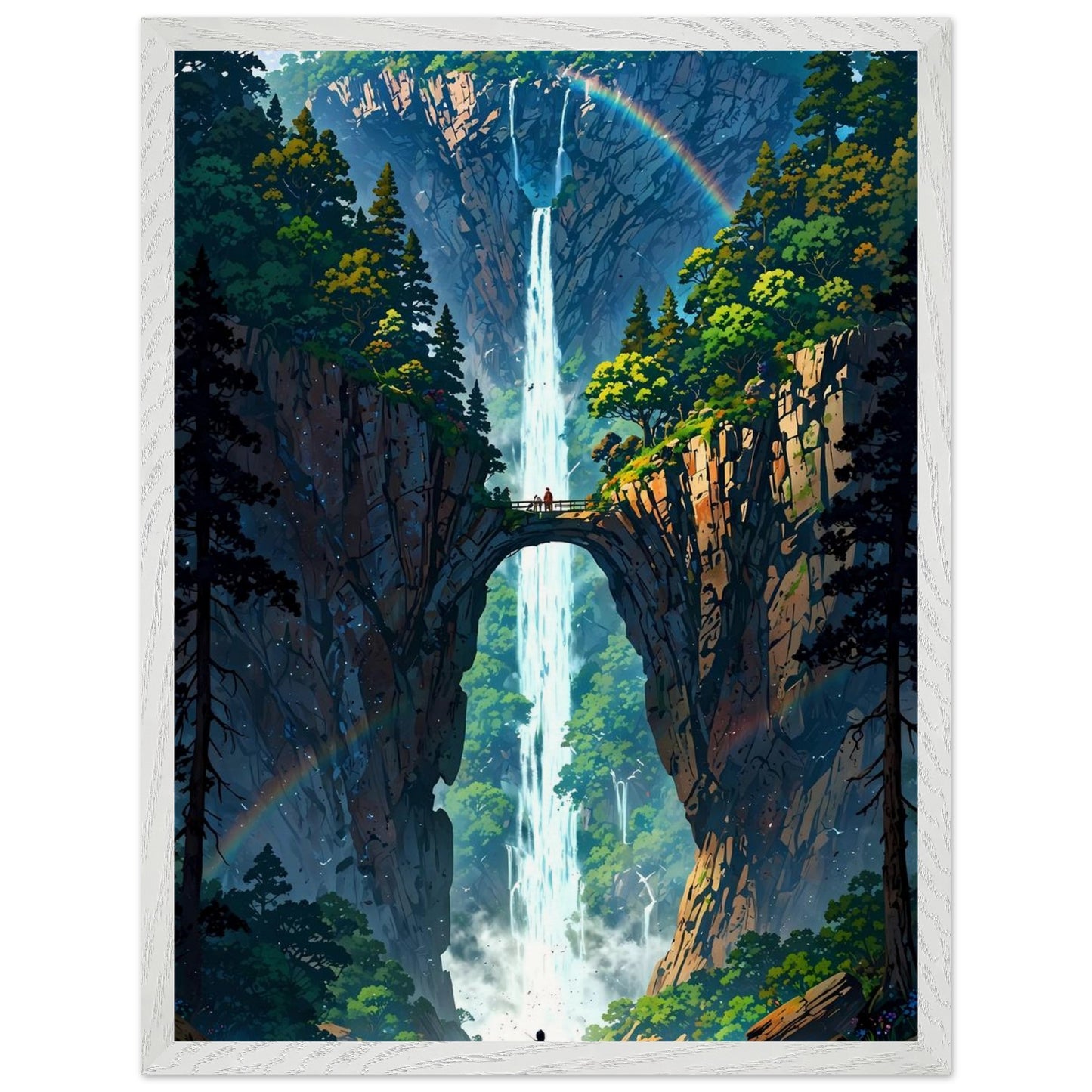 Affiche Île flottante Encadrée, cadre blanc 45x60 cm