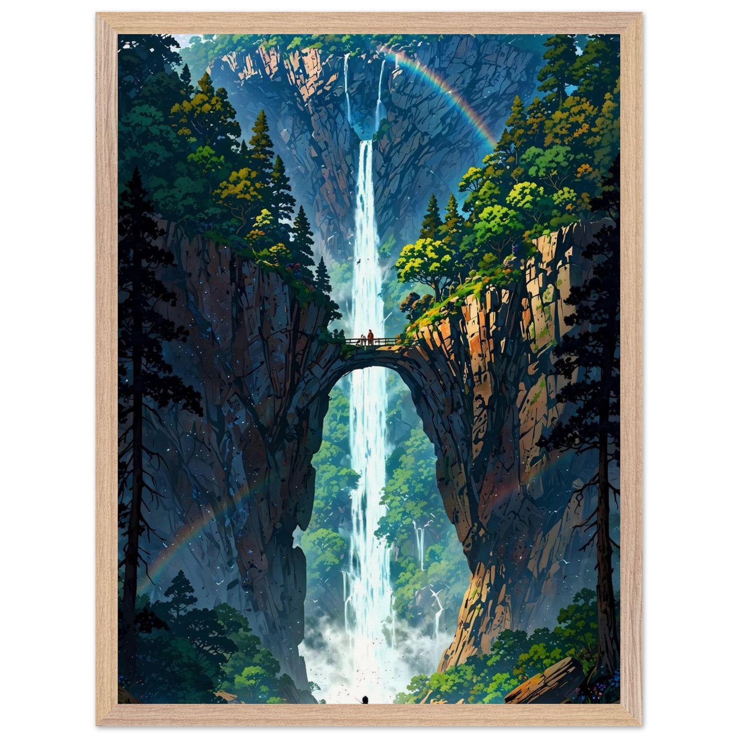 Affiche Île flottante Encadrée, cadre bois 45x60 cm