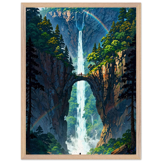 Affiche Île flottante Encadrée, cadre bois 45x60 cm