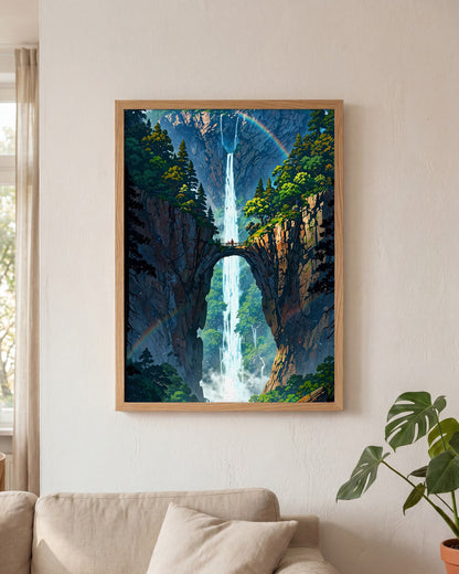 Affiche Île flottante Encadrée, mockup en situation dans un interieur, Muchimura